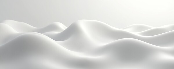 Fototapeta premium Abstract illustration of soft flowing wavy lines on white background. Smooth, elegant design. Modern, futuristic look. Silky smooth texture. Stylish, clean design. Suitable for wallpaper, graphic
