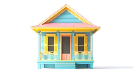 Cartoon Home Isolated In White Background