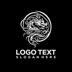 Illustration representing a furious dragon logo design