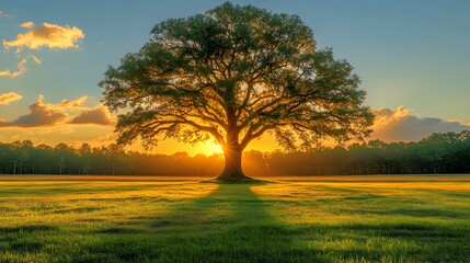 Fototapeta premium sunset in the forest