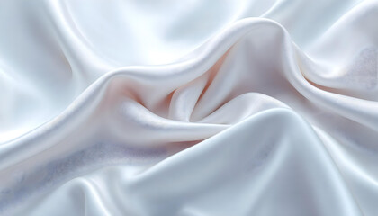 Obraz premium white silk wave product beauty skin care promotion illustration background