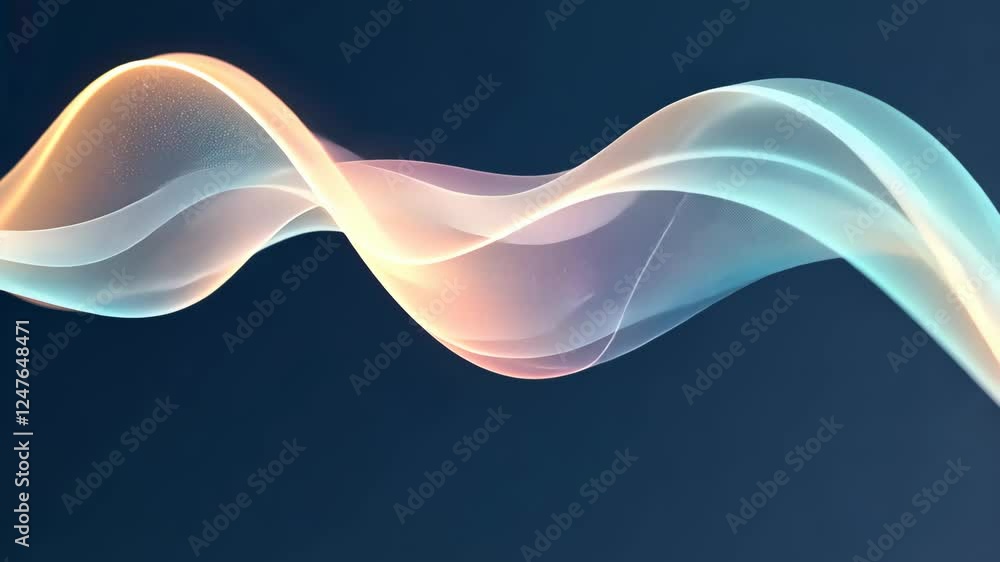 Poster colorful abstract wave patterns swirling against a dark background creating a serene visual experien