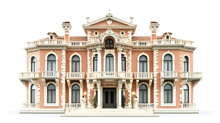 Obraz premium Cartoon Home Isolated In White Background