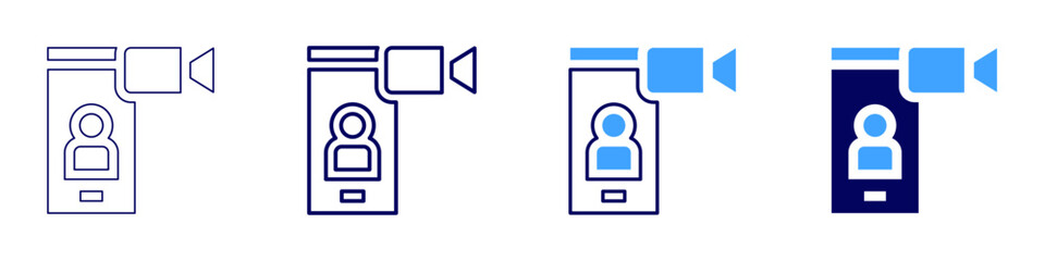 Business expo icon in 4 different styles. Thin Line, Line, Bold Line, Duotone. Duotone style. Editable stroke
