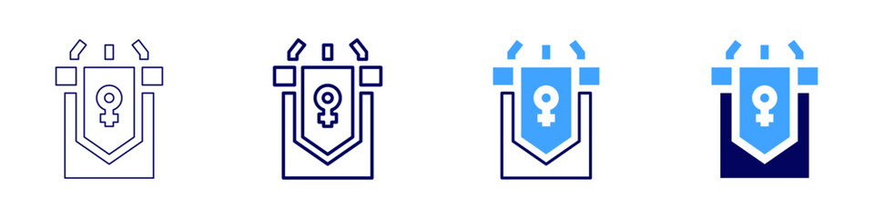 Conference badge icon in 4 different styles. Thin Line, Line, Bold Line, Duotone. Duotone style. Editable stroke