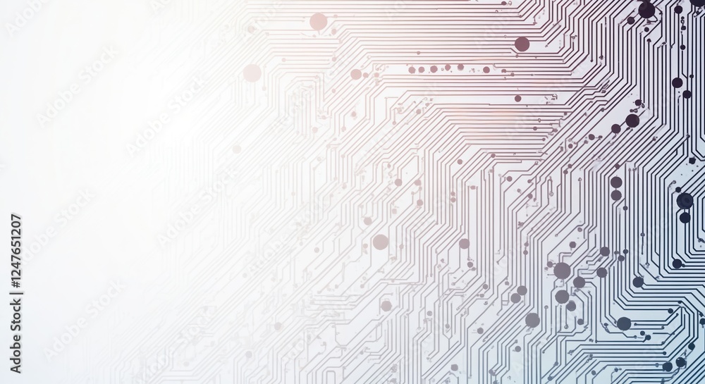 Poster abstract tech pattern. circuit board style. minimalist design. lines, dots. digital background. mode