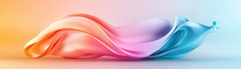 Fluid Waves of Colorful Fabric Flowing Elegantly