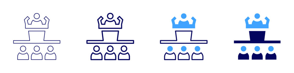 Event coordinator icon in 4 different styles. Thin Line, Line, Bold Line, Duotone. Duotone style. Editable stroke