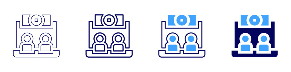 Innovation showcase icon in 4 different styles. Thin Line, Line, Bold Line, Duotone. Duotone style. Editable stroke