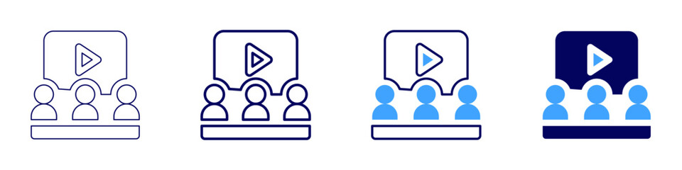 Interactive panel icon in 4 different styles. Thin Line, Line, Bold Line, Duotone. Duotone style. Editable stroke