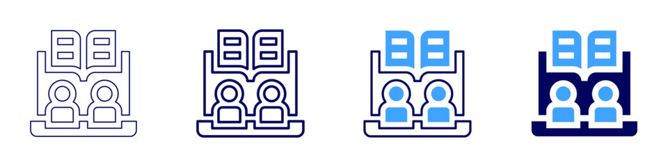 Name tag icon in 4 different styles. Thin Line, Line, Bold Line, Duotone. Duotone style. Editable stroke