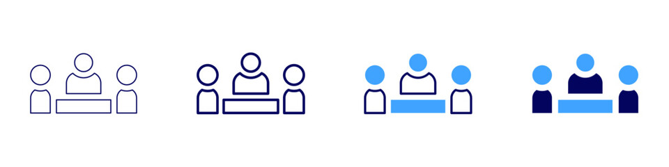 Networking lunch icon in 4 different styles. Thin Line, Line, Bold Line, Duotone. Duotone style. Editable stroke