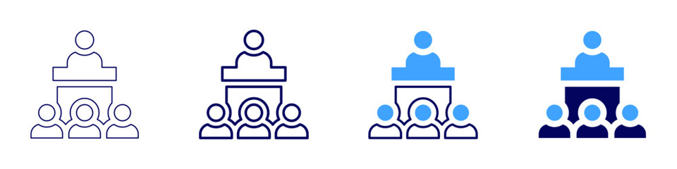 Professional development icon in 4 different styles. Thin Line, Line, Bold Line, Duotone. Duotone style. Editable stroke