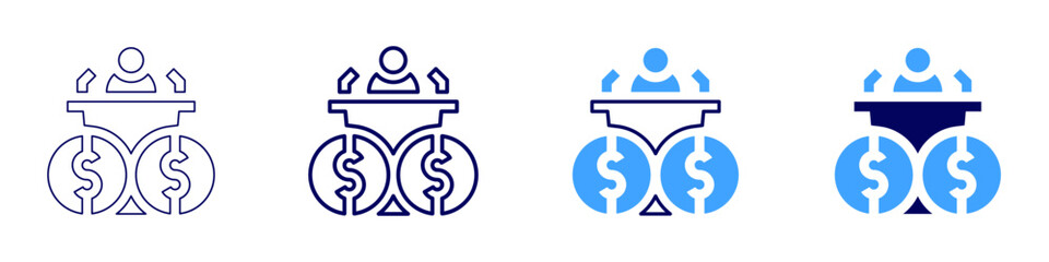 Session evaluation icon in 4 different styles. Thin Line, Line, Bold Line, Duotone. Duotone style. Editable stroke