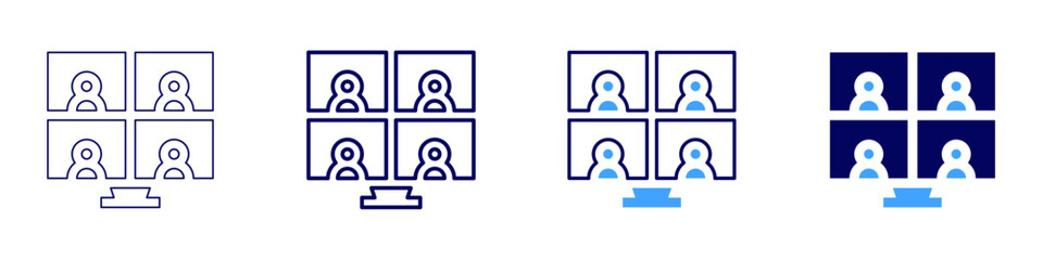 Session handout icon in 4 different styles. Thin Line, Line, Bold Line, Duotone. Duotone style. Editable stroke