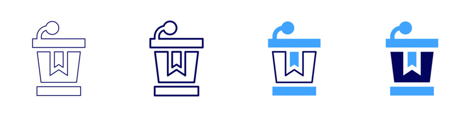 Session notification icon in 4 different styles. Thin Line, Line, Bold Line, Duotone. Duotone style. Editable stroke