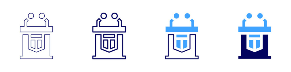 Session recording icon in 4 different styles. Thin Line, Line, Bold Line, Duotone. Duotone style. Editable stroke