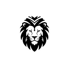 Fototapeta premium Bold and Majestic Illustration of a Lion in Black Silhouette