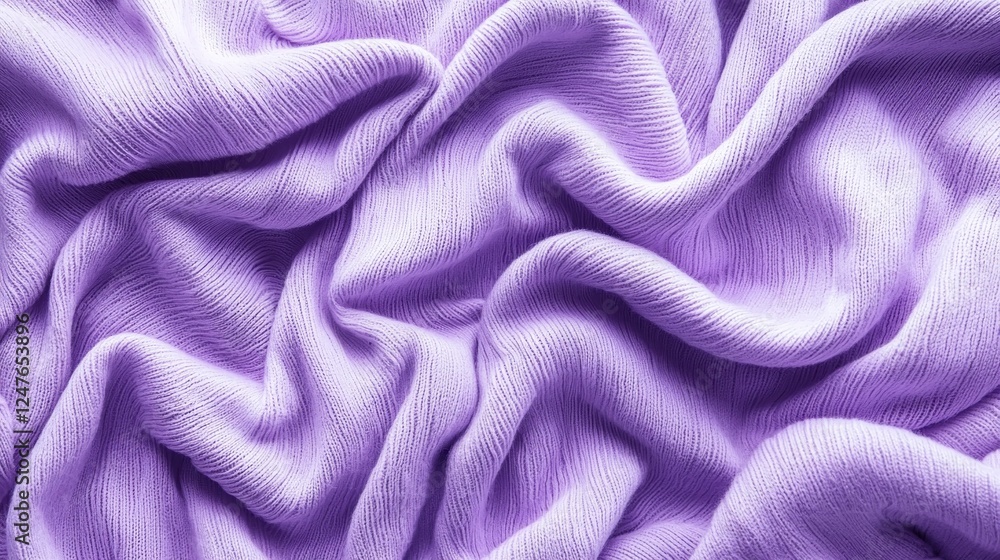 Poster a gentle cascade of lavender fabric flows gracefully, revealing rich texture and depth. the soothing