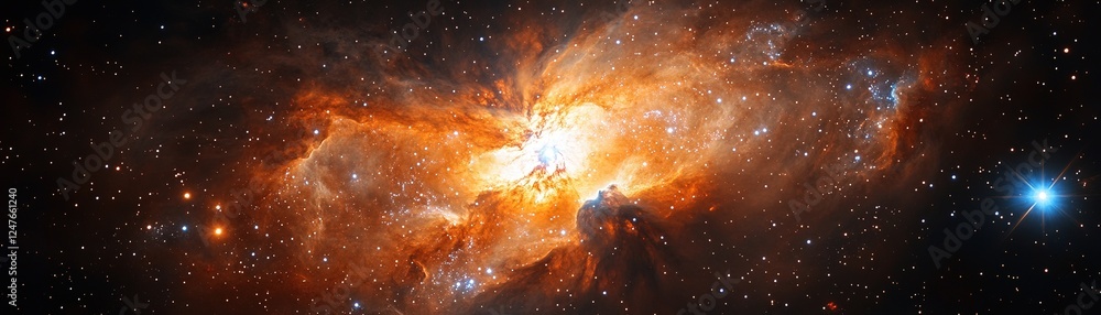 Poster cosmic explosion of nebulae outer space astronomy image dark universe celestial view stellar formati