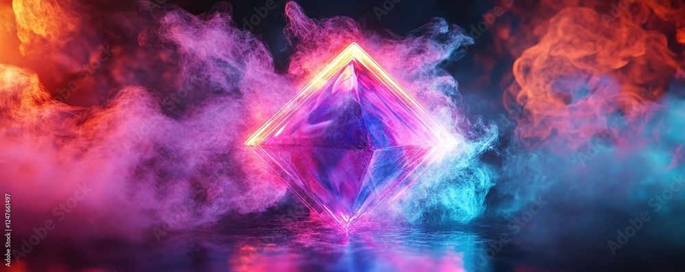 Poster dynamic light and smoke effects digital art studio visual graphic design abstract environment close-