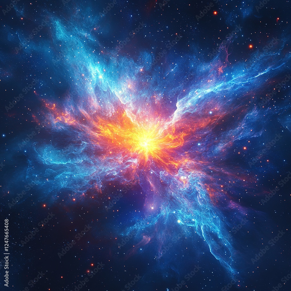 Wall mural cosmic explosion outer space digital art galactic environment abstract viewpoint astronomical concep
