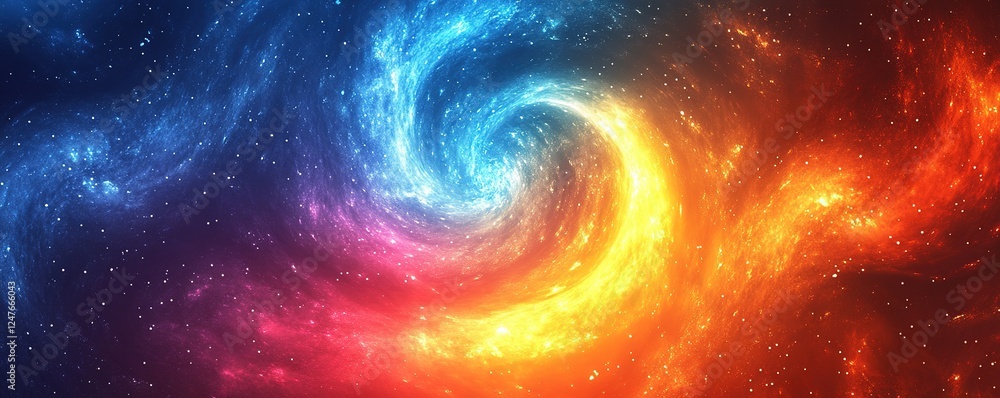 Poster cosmic swirl event outer space abstract art celestial environment vibrant viewpoint intergalactic co