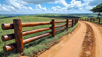 Fototapeta premium wooden fence in the field