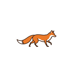Fototapeta premium Minimalist Illustration of a Walking Fox on a White Background
