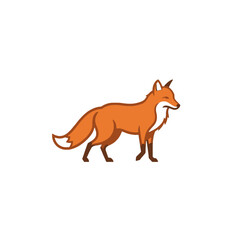 Stylized Illustration of a Red Fox on a White Background