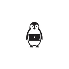 Fototapeta premium Cute Penguin Illustration with Laptop Representing Technology and Productivity