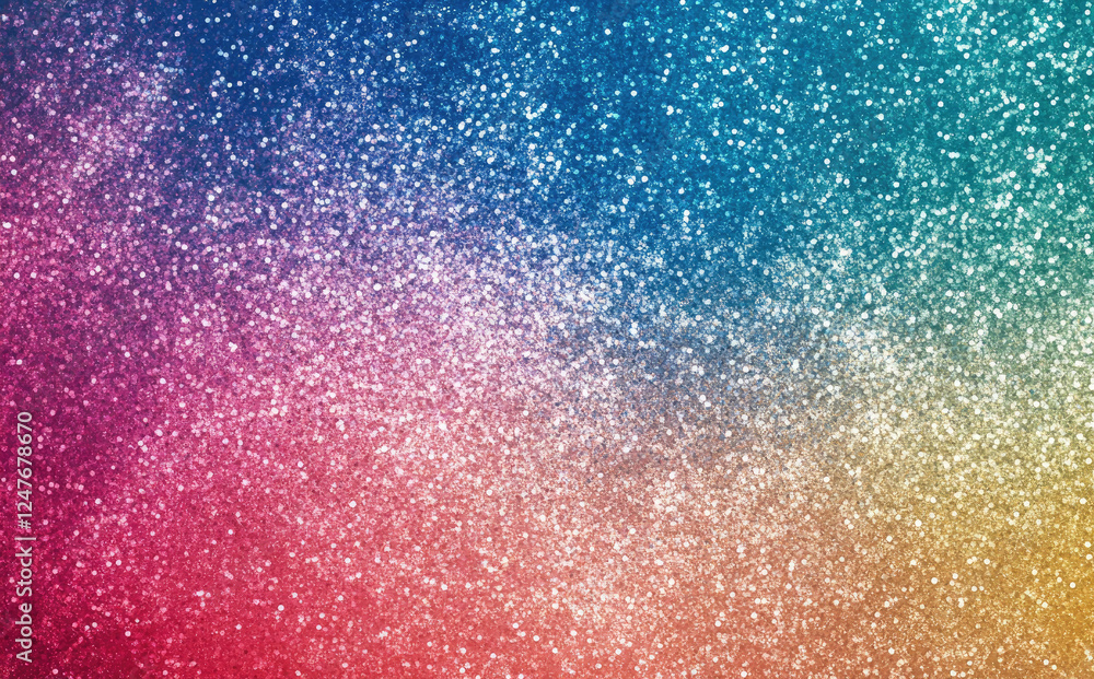 Poster colorful glitter background with gradient sparkles and bokeh effect