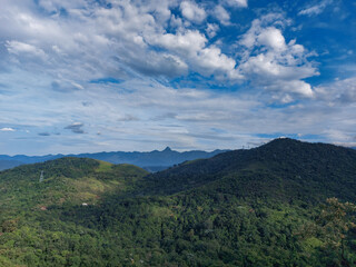 mountain landscape with blue sky and clouds