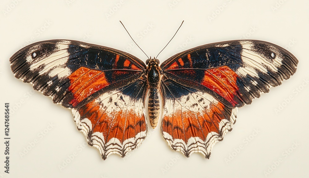 Poster detailed close up view of a pixelated butterfly, showcasing intricate patterns and colors. butterfly