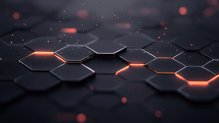 Obraz premium digital hexagon, abstract background, glowing hexagonal pattern, high-tech effect --quality 2 