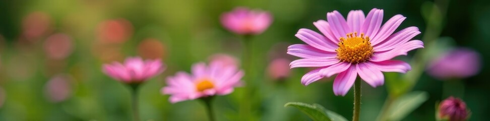 Fototapeta premium Globe daisy Globularia cordifolia L in full bloom, garden, , nectar