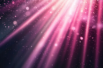 Fototapeta premium Magical Pink Light Rays with Sparkles and Glitter Background