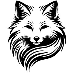 Beautiful fox portrait silhouette