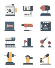 A custom icon set for industrial design and manufacturing