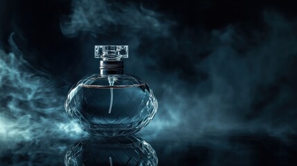 Mysterious Perfume Bottle in Smoky Atmosphere