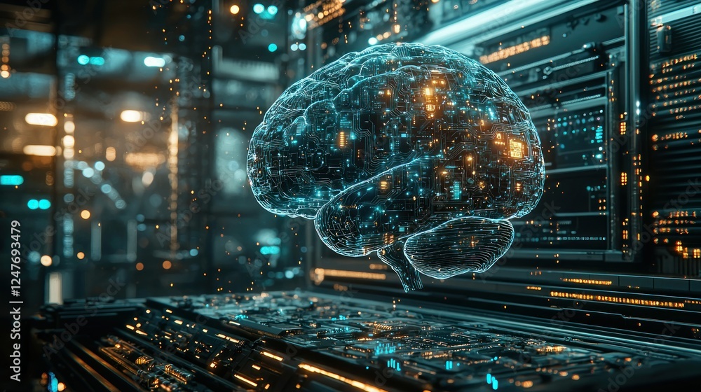 Poster digital brain data center server network