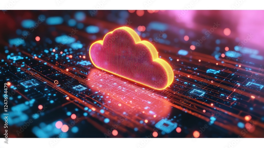 Aufkleber digital cloud computing network data storage