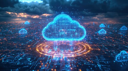 Digital cloud computing network over city