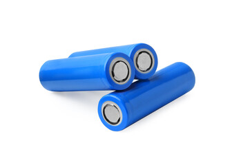 Three AA cell batteries isolated on white