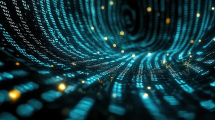 Digital data stream flowing, abstract background, technology concept, website banner