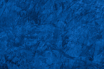 Old wall pattern texture cement blue dark abstract  blue color design are light with black gradient background.