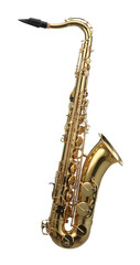 Jazz. One beautiful saxophone isolated on white