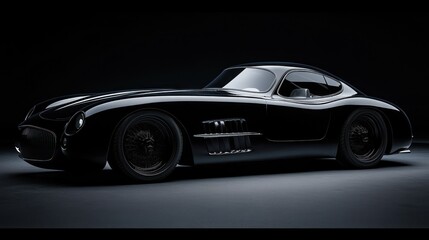 Sleek Black Classic Coupe: A Timeless Automotive Masterpiece