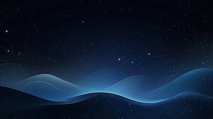 Serene Night Sky Over Rolling Blue Hills