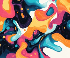 Colorful swirling abstract shapes and forms

